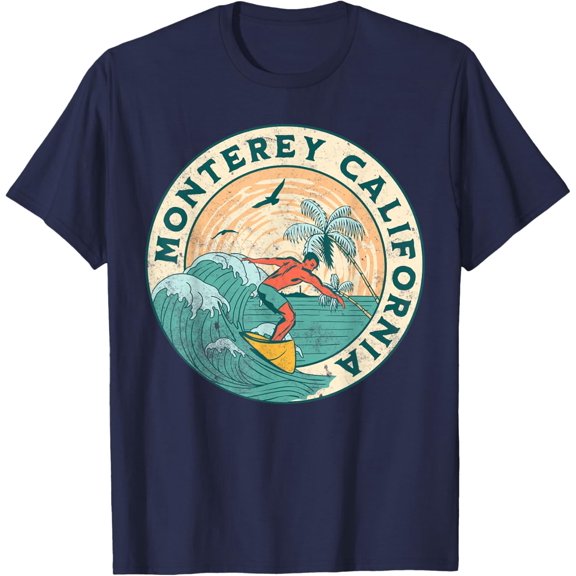Monterey Beach California Surfing Surf Ocean Retro