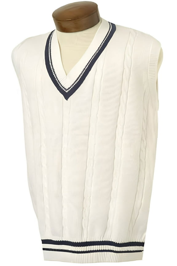 100% Cotton Men's 7 Gage Cable Knit Vest #9520