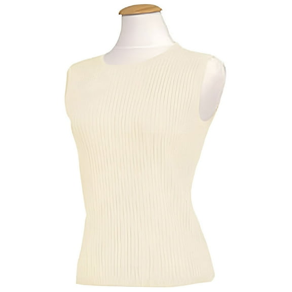 Monterey Club Ladies 77% Rayon/23% Nylon Gauge Cable Knit Sleeveless Sweater #6161
