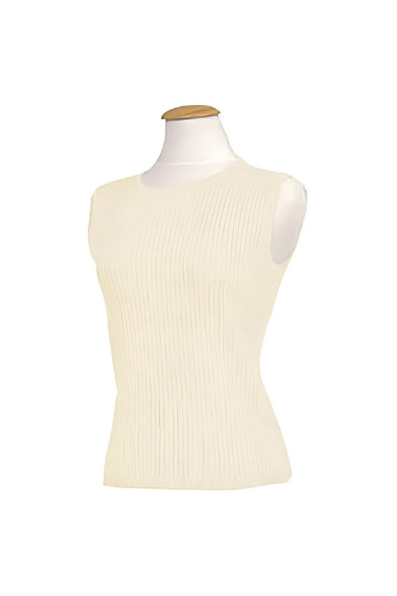 Ladies 77% Rayon/23% Nylon Gauge Cable Knit Sleeveless Sweater #6161