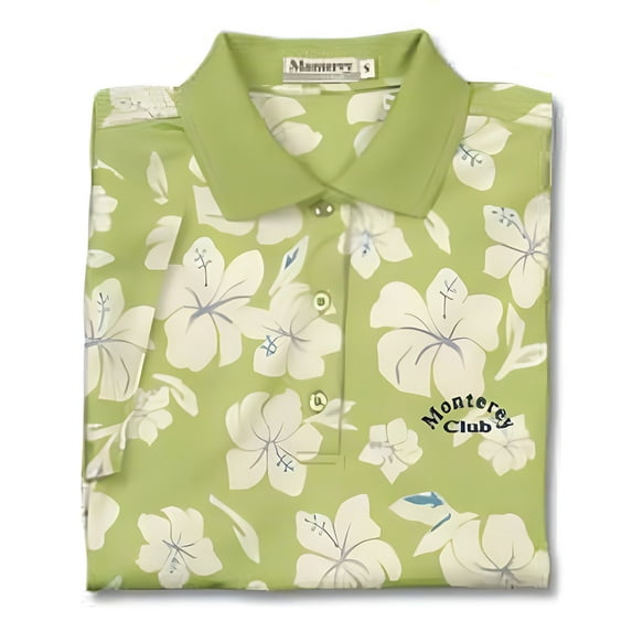 Monterey Club Ladies Flower Print Short Sleeve Golf Polo Shirt #2550