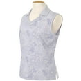 thumbnail image 1 of Monterey Club Ladies Flower Print V-Shape Sleeveless Golf Polo Shirt #2573, 1 of 2