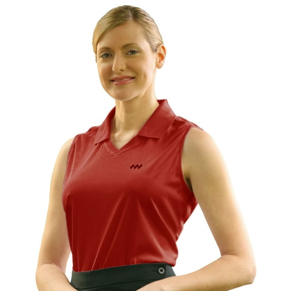 Monterey Club Ladies Moisture Wicking Solid Jacquard Sleeveless Color Golf Polo Shirt #2061