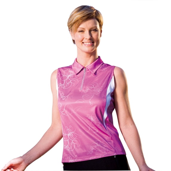 Monterey Club Ladies Polyester PD Jersey Moisture Wicking Fashion Sleeveless Sport Golf Polo Shirt #2545