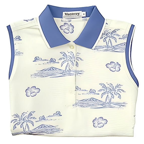 Monterey Club Ladies Print Sleeveless Golf Polo Shirt #2563