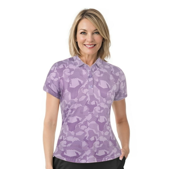 Monterey Club Ladies Short Sleeve Animal Print Golf Polo Shirt #4526