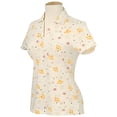 thumbnail image 1 of Monterey Club Ladies Silk/Cotton Print Jersey V-Neck Short Sleeve Golf Polo Shirt #2586, 1 of 2