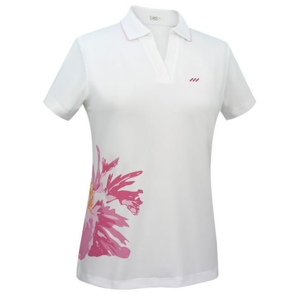 Monterey Club Ladies Solid Print Short Sleeve Golf Polo Shirt #2526