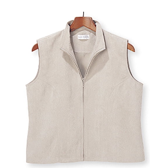 Monterey Club Ladies Solid Suede Peached Full Front Zipper Sleeveless Vest #2724