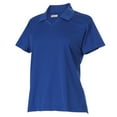 thumbnail image 1 of Monterey Club Ladies Textured Jacquard Solid V-Neck Short Sleeve Golf Polo Shirt #2069, 1 of 2