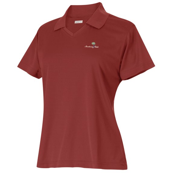 Monterey Club Ladies Textured Jacquard Solid V-Neck Short Sleeve Golf Polo Shirt #2069