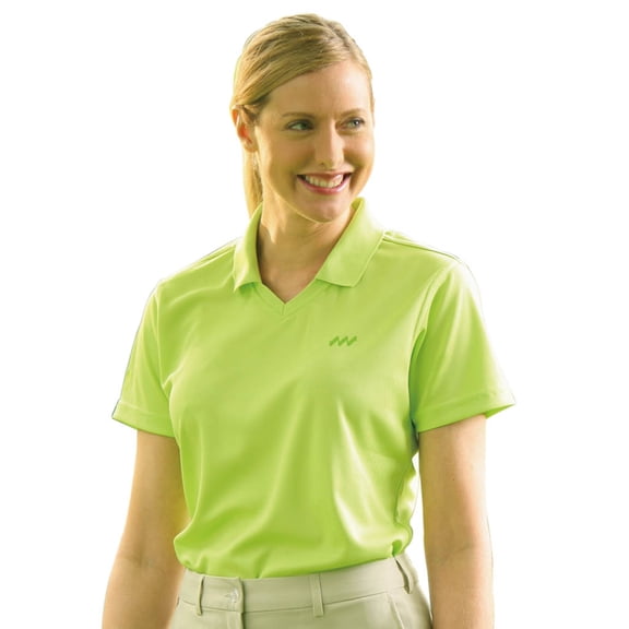Monterey Club Ladies Textured Jacquard Solid V-Neck Short Sleeve Golf Polo Shirt #2069