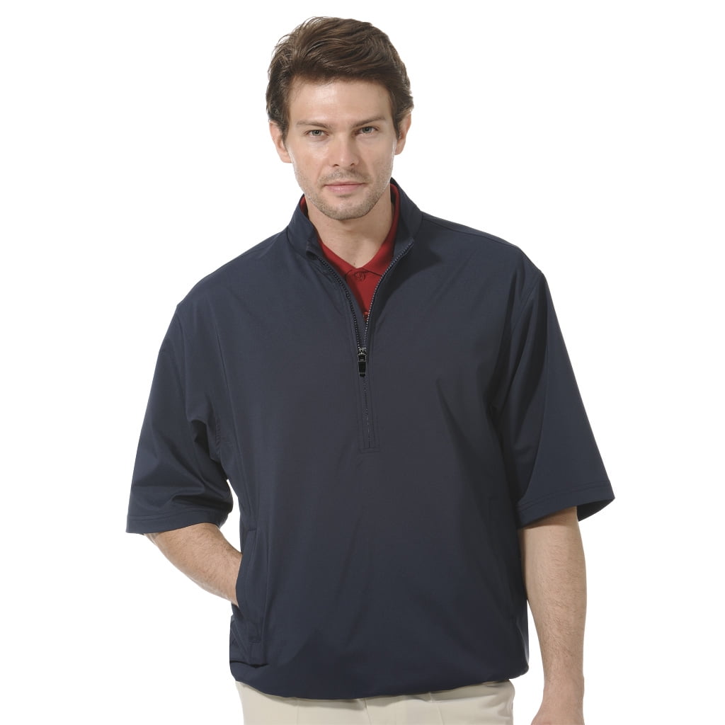 Monterey Club Men s Active Golf Windbreaker Jacket 1 2 Zip Short Sleeve Pullover 1798 Walmart