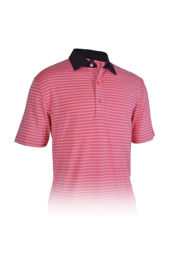 Men's Advantage Stripe Jersey Golf Polo Shirt #3616