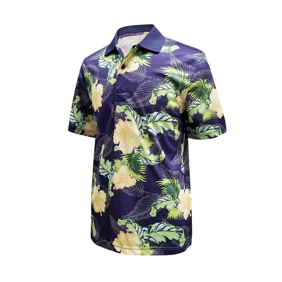 Monterey Club Men's Aloha Print Golf Polo Shirt #1538