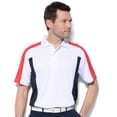 thumbnail image 1 of Monterey Club Men's Americana Colorblock Golf Polo Shirt #1038, 1 of 2