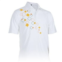 Monterey Club Men's Argyle Element Print Contrast Golf Polo Shirt #1529
