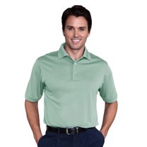 Monterey Club Men's Bamboo Charcoal Blend Texture Solid Golf Polo Shirt #1085