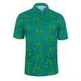 thumbnail image 1 of Monterey Club Men's Blossom Print Tailored Collar Short Sleeve Golf Polo Shirt #3518, 1 of 2