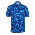 thumbnail image 1 of Monterey Club Men's Blossom Print Tailored Collar Short Sleeve Golf Polo Shirt #3518, 1 of 2