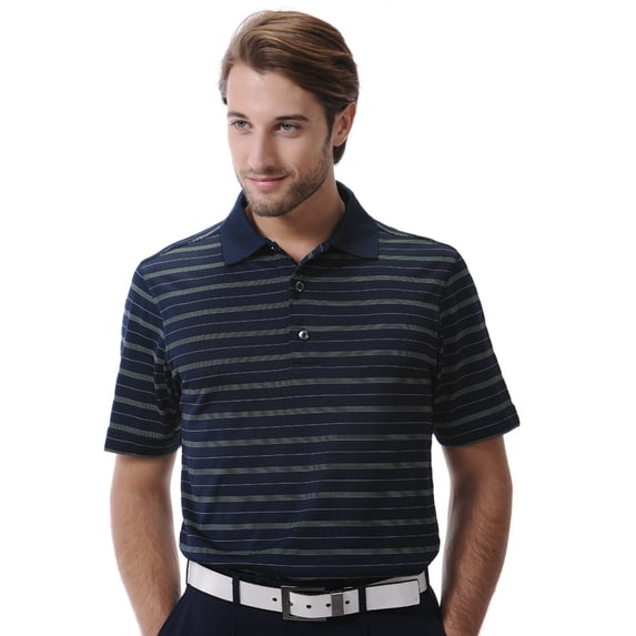 Monterey Club Men's Bradley Stripe Jersey Golf Polo Shirt #1663