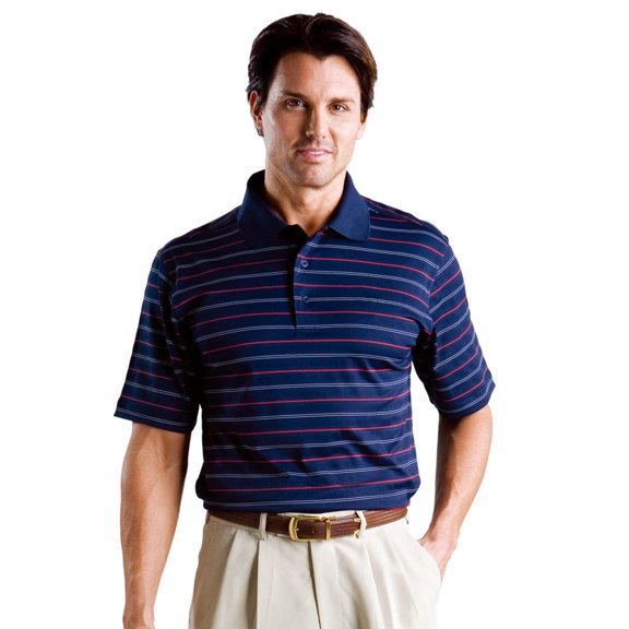 Monterey Club Men's Brady Multi Stripe Textured Golf Polo Shirt #1629