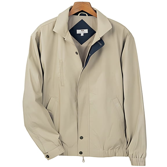 Monterey Club Men's Classic Peached Poplin Long Sleeve Zip Up Jacket #7118