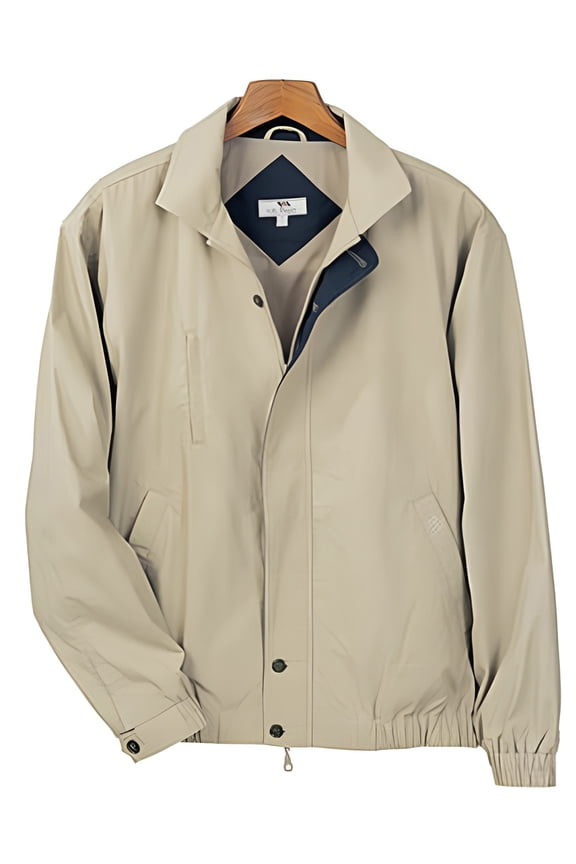 Men's Classic Peached Poplin Long Sleeve Zip Up Jacket #7118