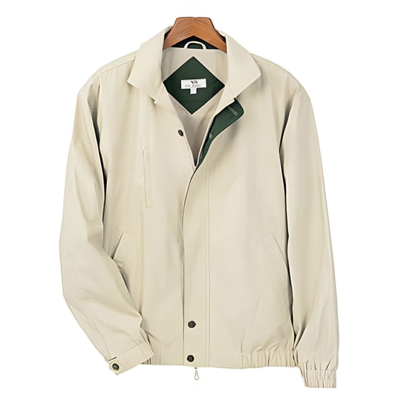 Monterey Club Men's Classic Peached Poplin Long Sleeve Zip Up Jacket #7118