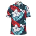 thumbnail image 1 of Monterey Club Men's Contrast Floral Print Golf Polo Shirt #1689, 1 of 2