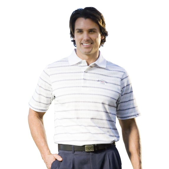 Monterey Club Men's Cotton Blend Stripe Texture Golf Polo Shirt #1127