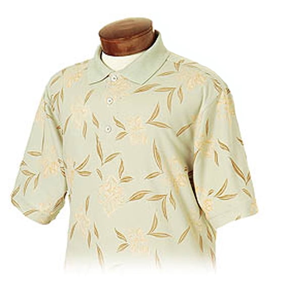 Monterey Club Men's Cotton/Polyester Print Short Sleeve Golf Polo Shirt #1569