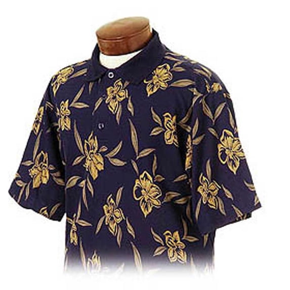 Monterey Club Men's Cotton/Polyester Print Short Sleeve Golf Polo Shirt #1569