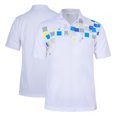 thumbnail image 1 of Monterey Club Men's Cube Element Print Contrast Golf Polo Shirt #1681, 1 of 2