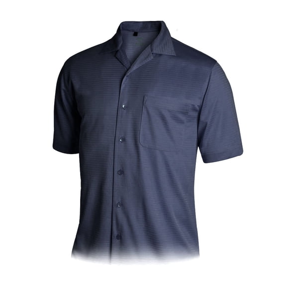 Monterey Club Men's Edgeline Texture Solid Camp Casual Golf Polo Shirt #1555