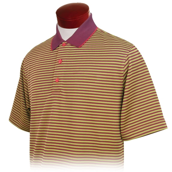 Monterey Club Men's Feeder Stripe Texture Golf Polo Shirt #1604