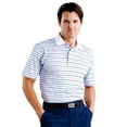 thumbnail image 1 of Monterey Club Men's Fillmore Stripe Texture Golf Polo Shirt #1623, 1 of 2