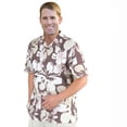 thumbnail image 1 of Monterey Club Men's Hawaiian Texture Print Camp Casual Golf Polo Shirt #1517, 1 of 2