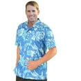 thumbnail image 1 of Monterey Club Men's Hawaiian Texture Print Camp Casual Golf Polo Shirt #1519, 1 of 2