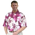 thumbnail image 1 of Monterey Club Men's Hawaiian Texture Print Golf Polo Shirt #1577, 1 of 2