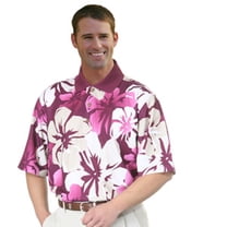 Monterey Club Men's Hawaiian Texture Print Golf Polo Shirt #1577