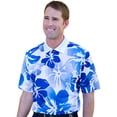 thumbnail image 1 of Monterey Club Men's Hawaiian Texture Print Golf Polo Shirt #1577, 1 of 2