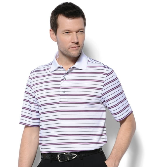 Monterey Club Men's Level Stripe Texture Golf Polo Shirt #1655