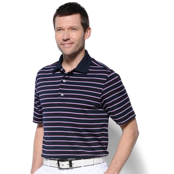 Monterey Club Men's Liberty Stripe Texture Golf Polo Shirt #1658