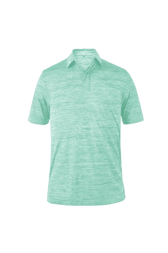Men's Lightweight Heather Melange Jersey Golf Golf Polo Shirt #3021
