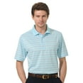 thumbnail image 1 of Monterey Club Men's Lisle Block Stripe Texture Golf Polo Shirt #1643, 1 of 2