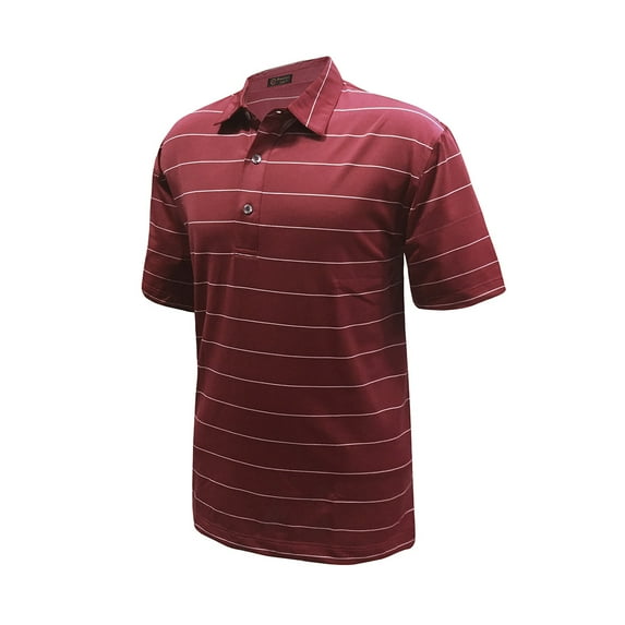 Monterey Club Men's Lisle Deluxe Stripe Texture Golf Polo Shirt #3605