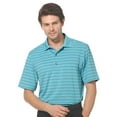thumbnail image 1 of Monterey Club Men's Lisle Feeder Stripe Texture Golf Polo Shirt #1642, 1 of 2