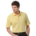 thumbnail image 1 of Monterey Club Men's Lisle Feeder Stripe Texture Golf Polo Shirt #1642, 1 of 2