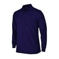 thumbnail image 1 of Monterey Club Men's Medium Weight Pique Solid Long Sleeve Golf Polo Shirt #1369, 1 of 2